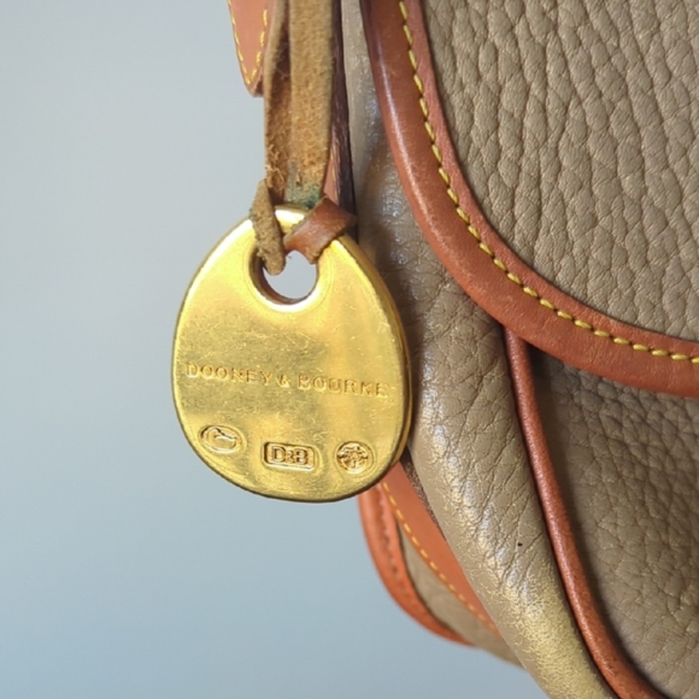 Dooney & Bourke Tan and Brown Crossbody Bag with Flap Closure - Picture 3 of 11